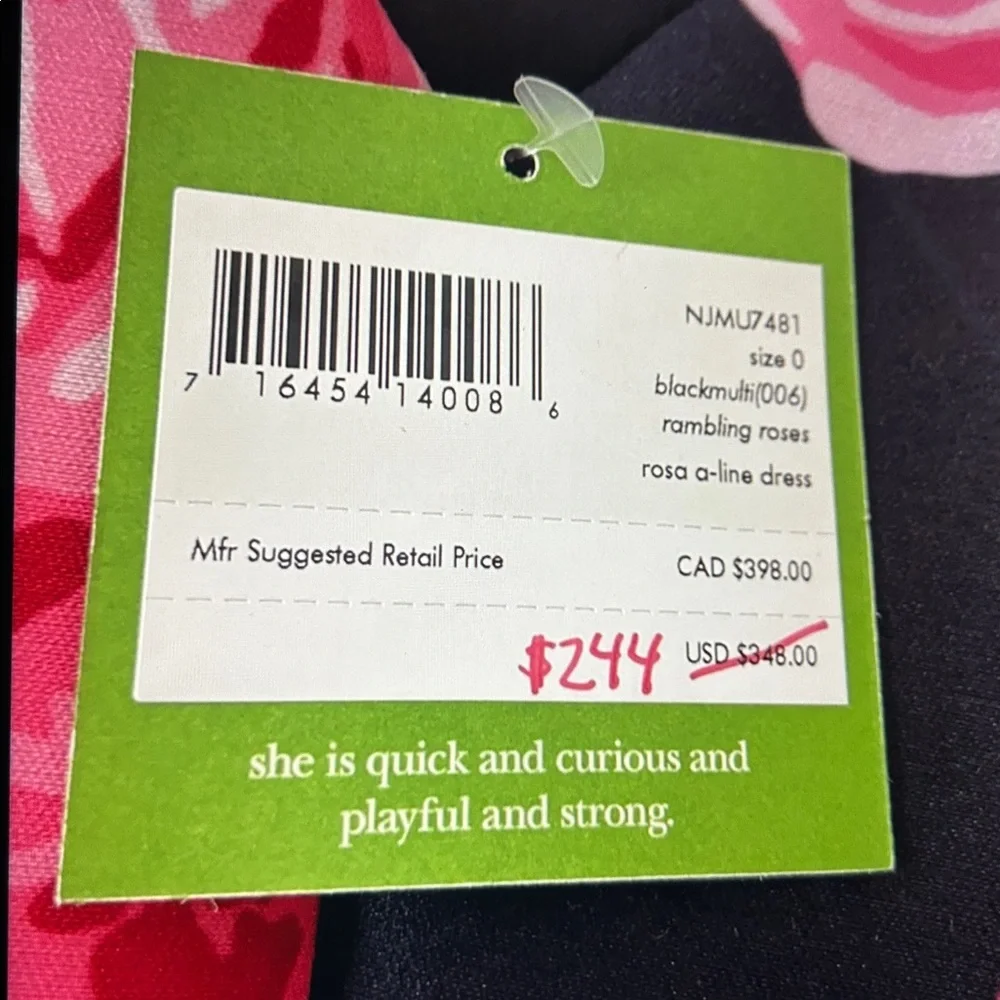 NWT Kate Spade “Rosa” A-Line Dress, 0
